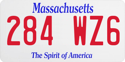 MA license plate 284WZ6