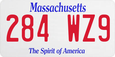 MA license plate 284WZ9
