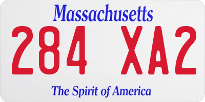 MA license plate 284XA2