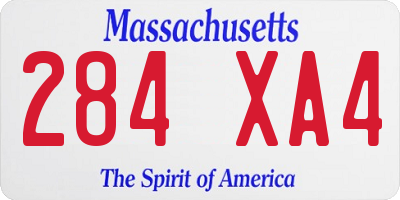 MA license plate 284XA4