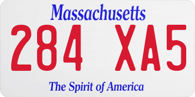 MA license plate 284XA5