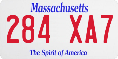 MA license plate 284XA7