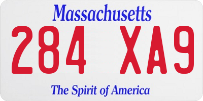MA license plate 284XA9