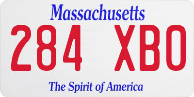 MA license plate 284XB0