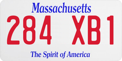 MA license plate 284XB1