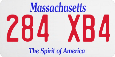 MA license plate 284XB4