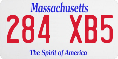 MA license plate 284XB5