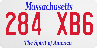 MA license plate 284XB6
