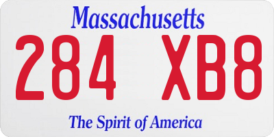 MA license plate 284XB8