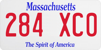 MA license plate 284XC0