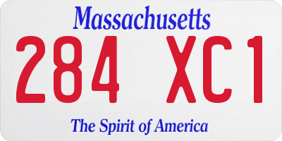 MA license plate 284XC1