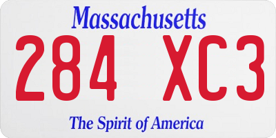 MA license plate 284XC3