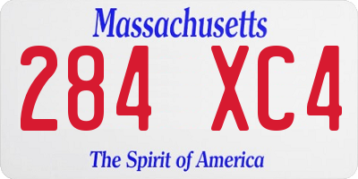 MA license plate 284XC4