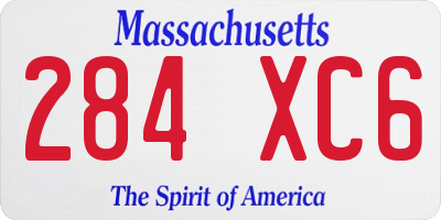 MA license plate 284XC6