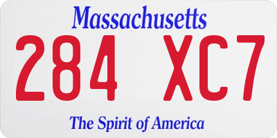 MA license plate 284XC7