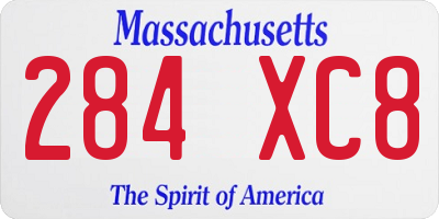 MA license plate 284XC8