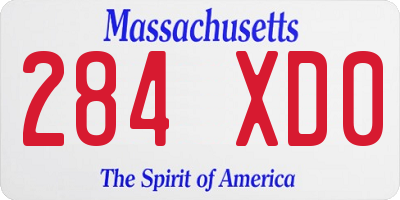 MA license plate 284XD0