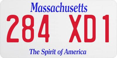 MA license plate 284XD1