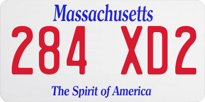MA license plate 284XD2