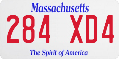 MA license plate 284XD4