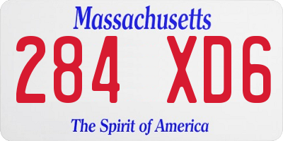 MA license plate 284XD6