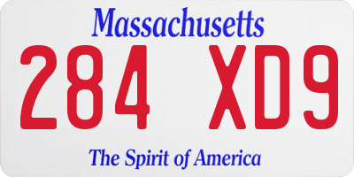 MA license plate 284XD9