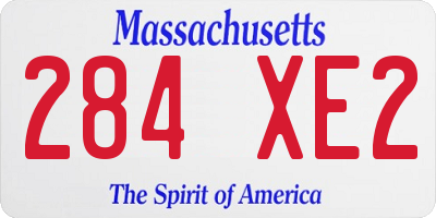 MA license plate 284XE2