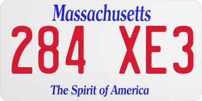 MA license plate 284XE3