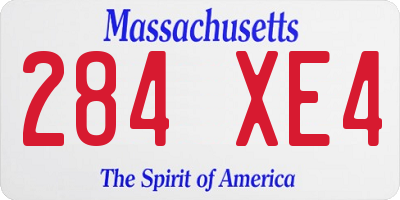 MA license plate 284XE4
