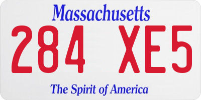 MA license plate 284XE5