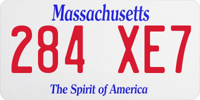 MA license plate 284XE7
