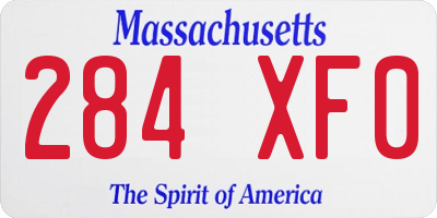 MA license plate 284XF0