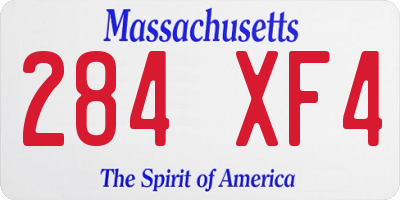 MA license plate 284XF4