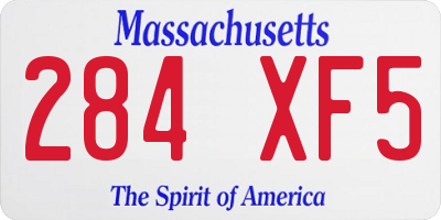 MA license plate 284XF5