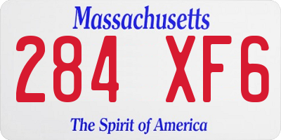 MA license plate 284XF6