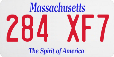 MA license plate 284XF7