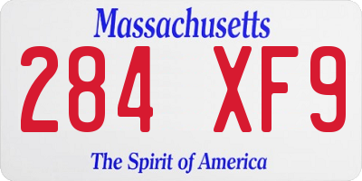 MA license plate 284XF9