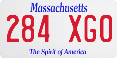 MA license plate 284XG0