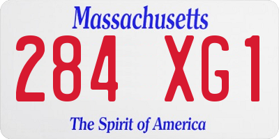 MA license plate 284XG1