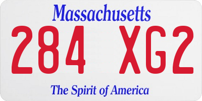 MA license plate 284XG2