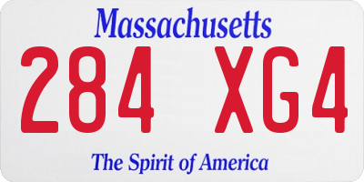 MA license plate 284XG4