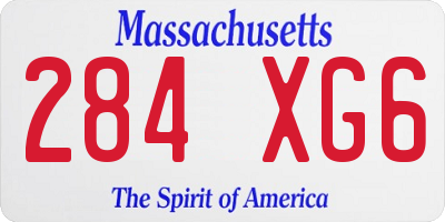 MA license plate 284XG6
