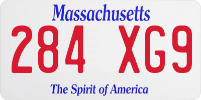 MA license plate 284XG9