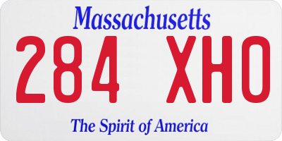 MA license plate 284XH0