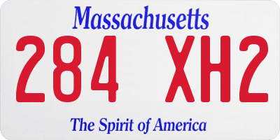 MA license plate 284XH2