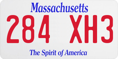 MA license plate 284XH3