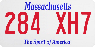 MA license plate 284XH7