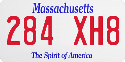 MA license plate 284XH8