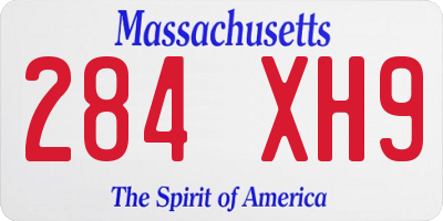 MA license plate 284XH9