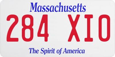 MA license plate 284XI0
